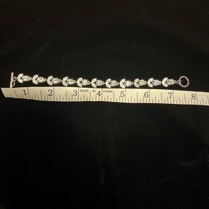 Costume jewelry-rhinestone bracelet silver finish